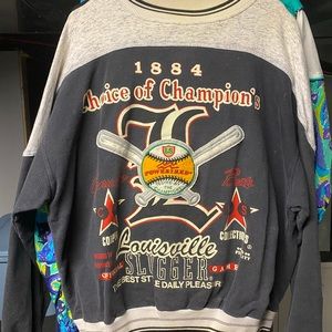 Vintage Baseball Louisville slugger retro classic crewneck pullover beauty Sz L